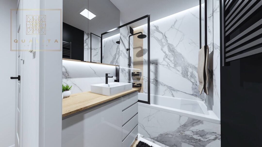 Qualita_Interno_biały marmur w łazience inspiracje projekty aranżacje