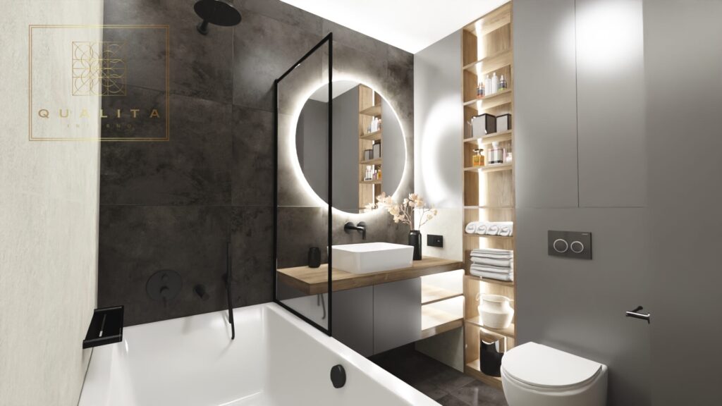 Qualita_Interno_Nowoczesna minimalistyczna łazienka projekt aranżacja