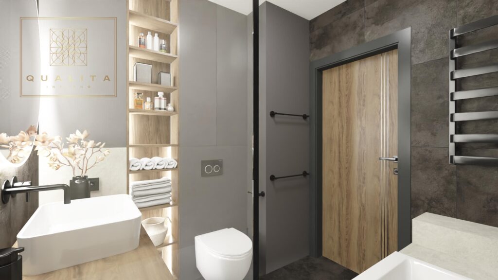 Qualita_Interno_Nowoczesna minimalistyczna łazienka projekt aranżacja_projektant łazienek online