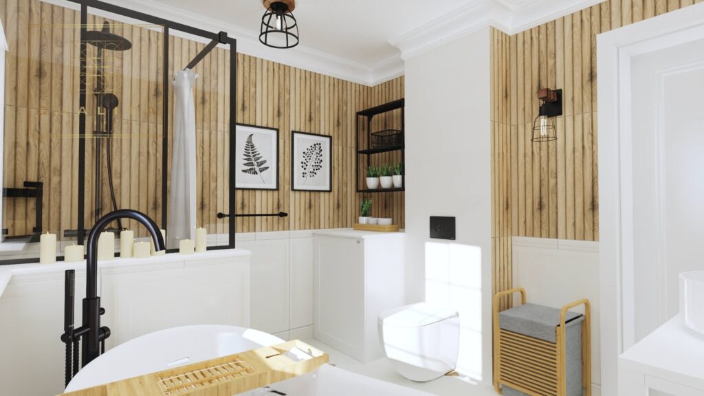 Qualita Interno nowoczesna łazienka 2022 w stylu boho projekty inspiracje aranżacje projektant łazienek Trójmiasto