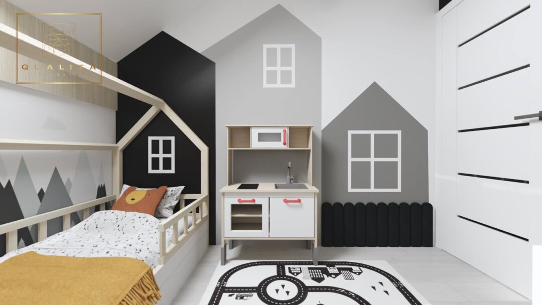 Qualita Interno łóżko domek do pokoju chłopca 3 latka inspiracje aranżacje projekty