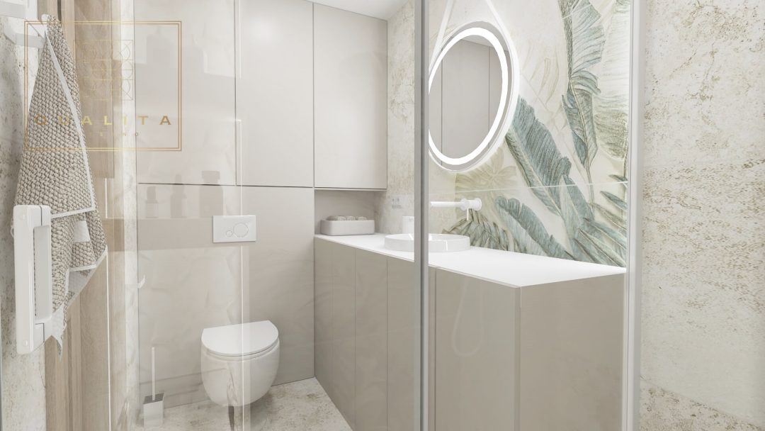 Qualita Interno Nowoczesna łazienka z motywem kwiatowym projekty łazienek