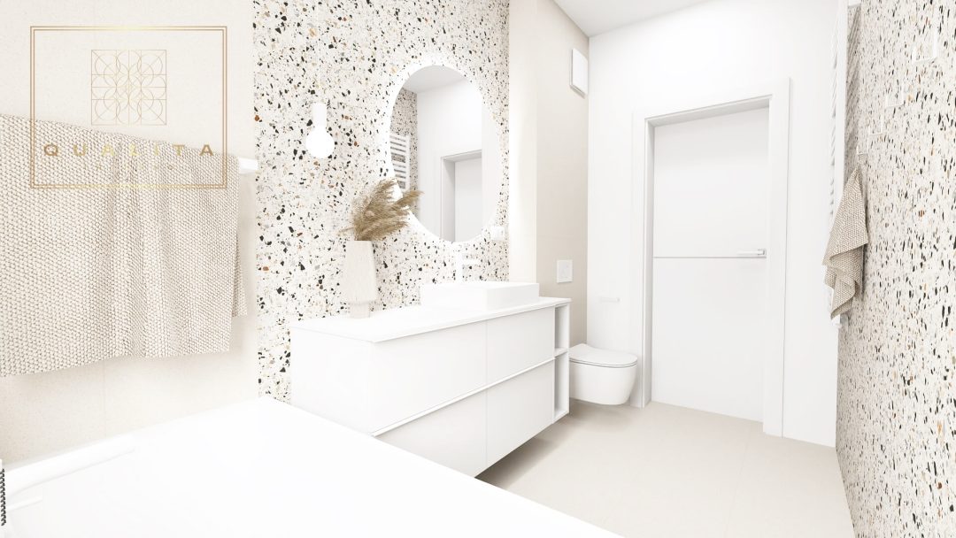 Qualita Interno mała wąska łazienka z wanną wolnostojącą projekty wnętrz online