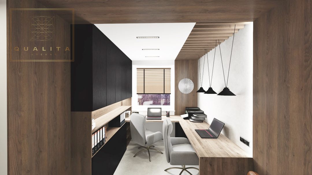 Qualita Interno mieszkanie w czerni i ciemnym drewnem projekty aranżacje inspiracje 2